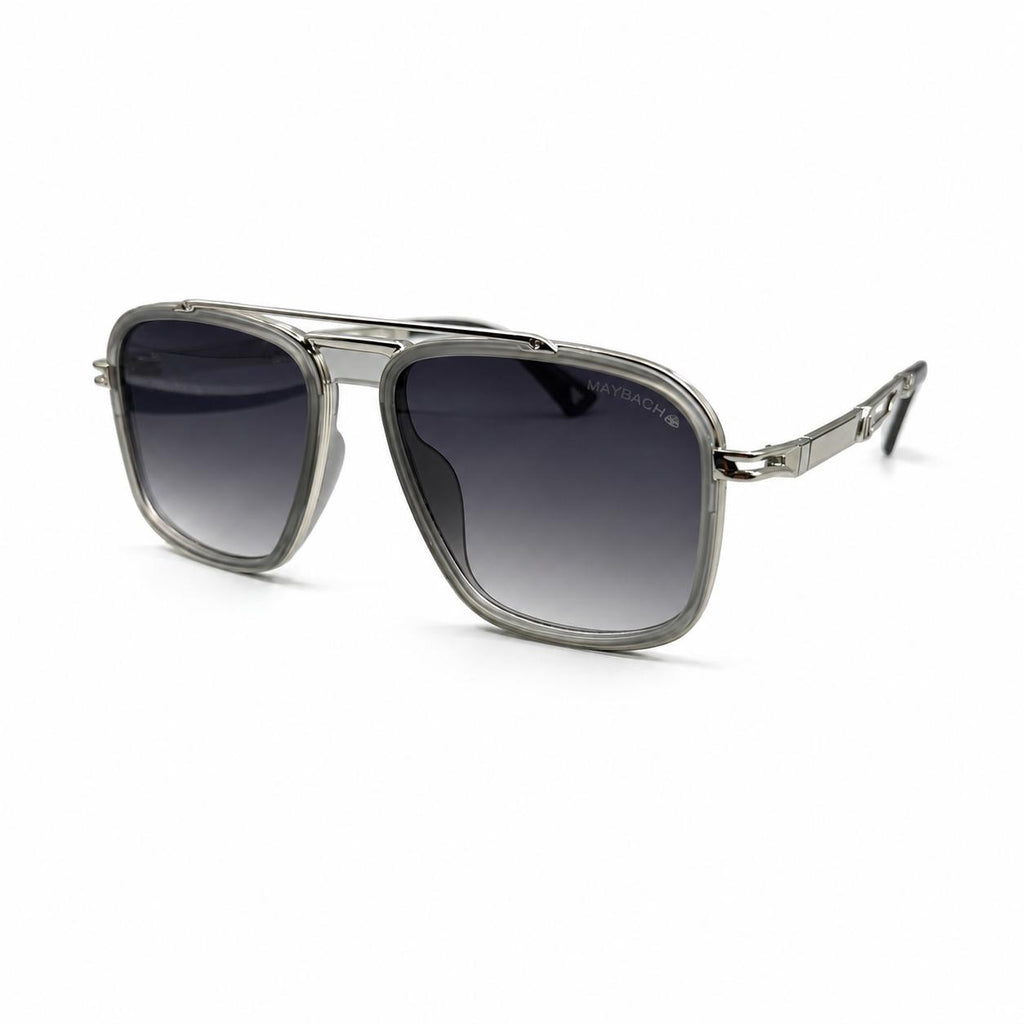 MAYBACH 2778 - SUNGLASS - DOUBLE BRIDGE - OVERSIZE - NAVIGATOR - SQUARE - MATTE GREY - SILVER - PREMIUM