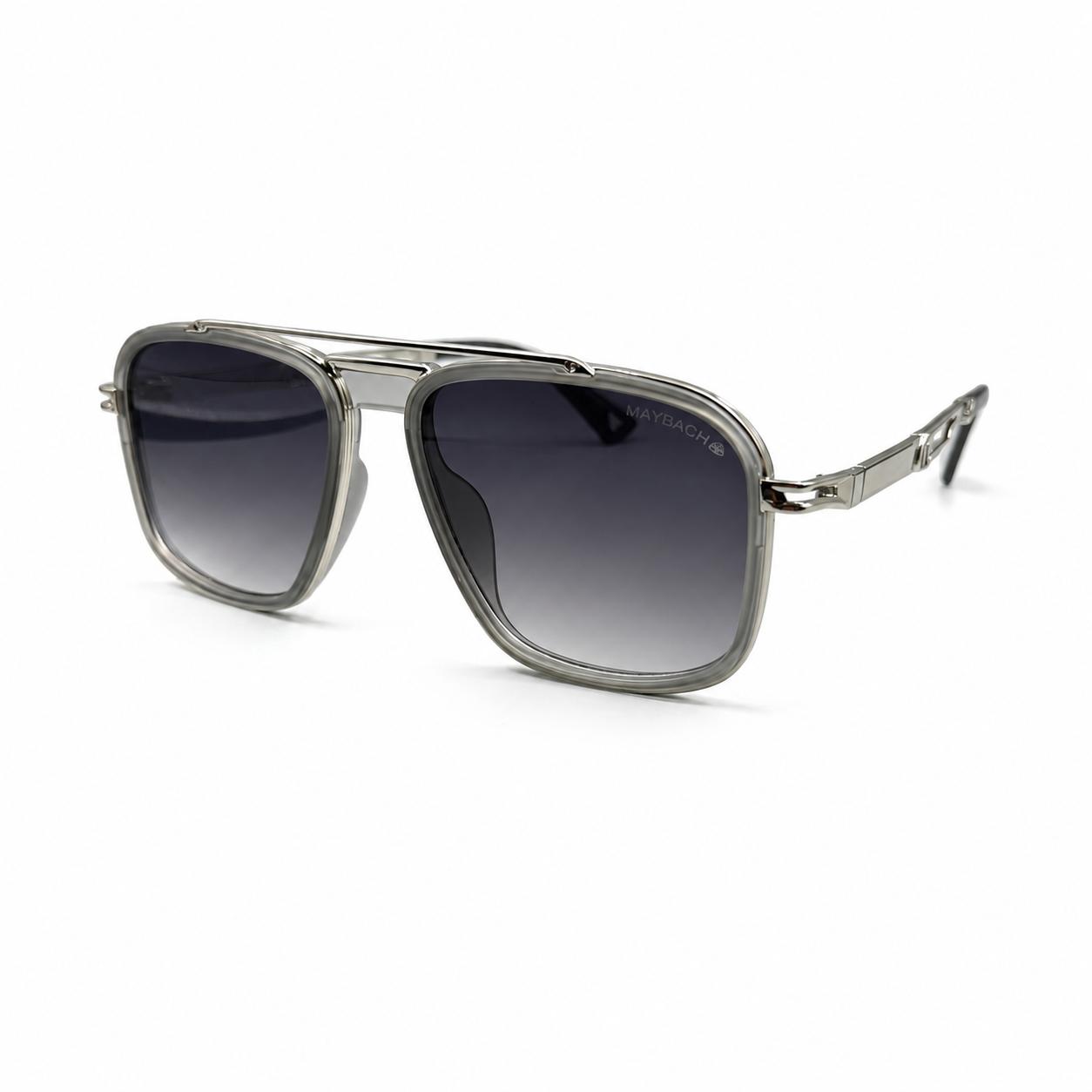 MAYBACH 2778 - SUNGLASS - DOUBLE BRIDGE - OVERSIZE - NAVIGATOR - SQUARE - MATTE GREY - SILVER - PREMIUM