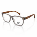 MONT BLANC 5181 - ROUND SQUARE - LIGHTWEIGHT - MATTE GREY - WOOD - UNISEX