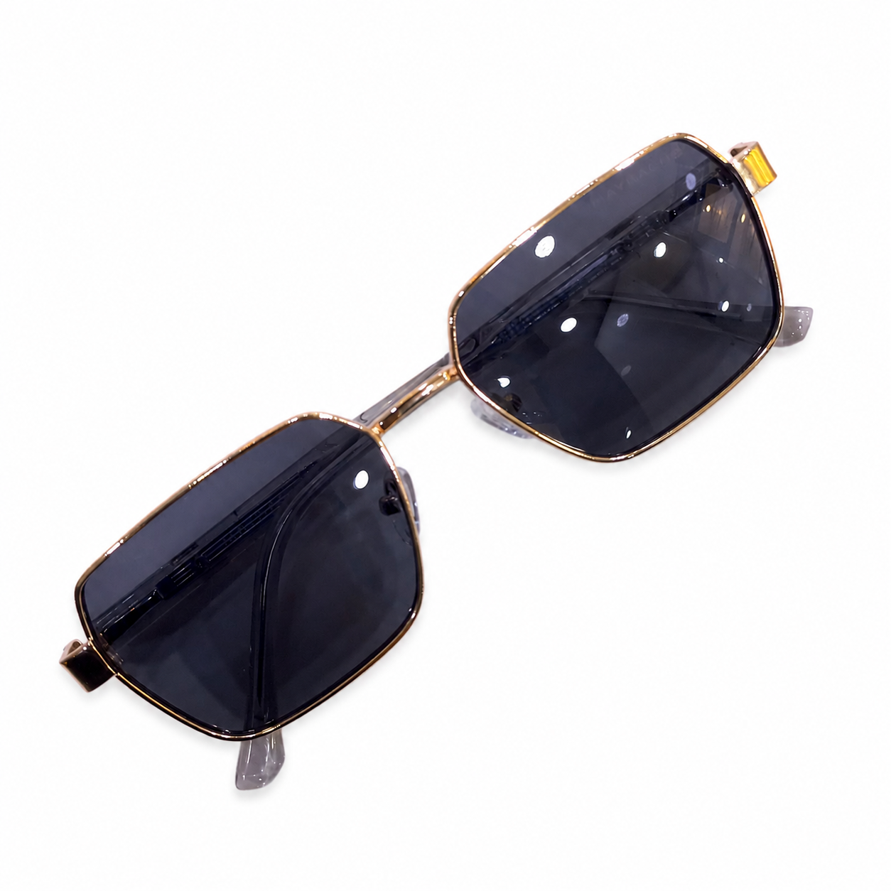 MAYBACH 1312 - CUT SQUARE - GOLDEN BLACK -  GREY TRANSPARENT PREMIUM SIDE LOOK - SPRING STICKS - UNISEX