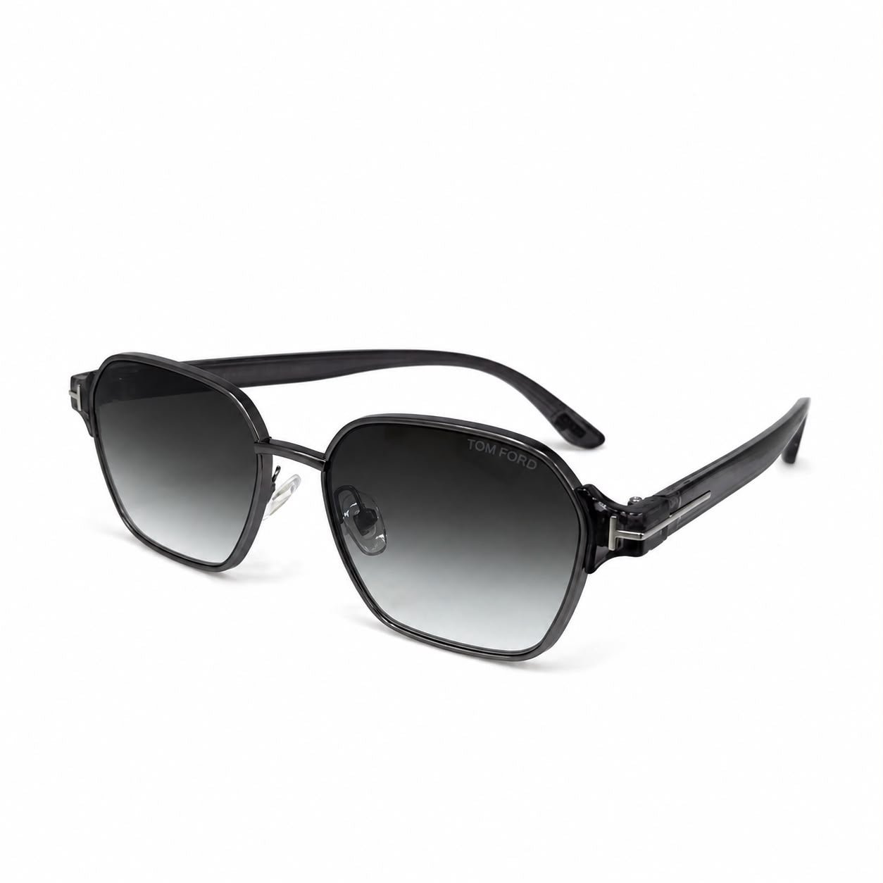 TF 9813 - SUNGLASS - GUN METALLIC - GREY - GRADIENT - GEOMETRIC SQUARE - PREMIUM - UNISEX