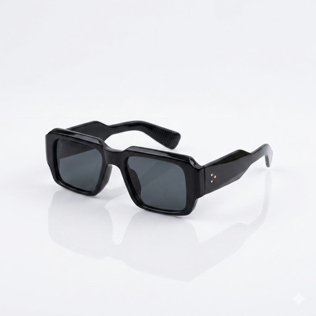 SUNGLASS - ACETATE - BOLD - BLACK - AURA - UV400 - UNISEX