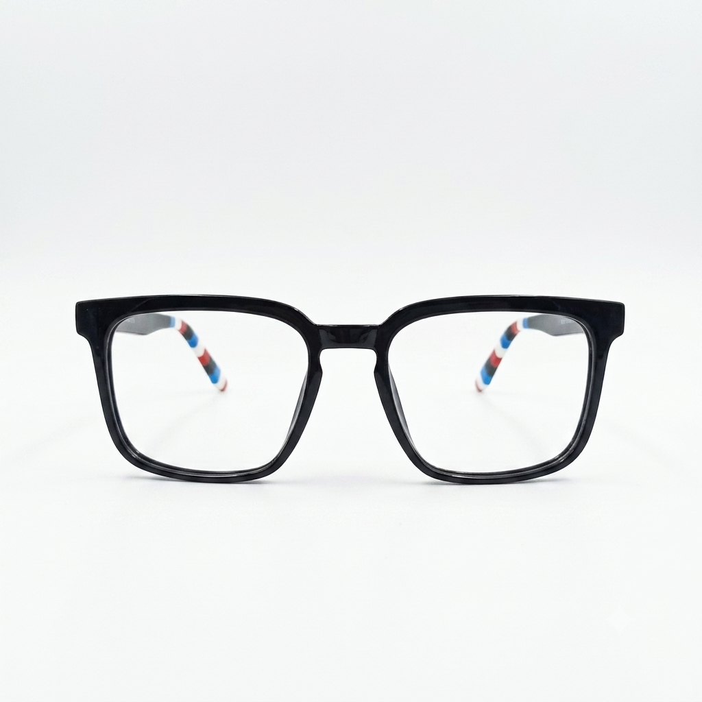 TR 6608 - EYEWEAR - BLACK - SQUARE - SPRING HINGES - DURABLE