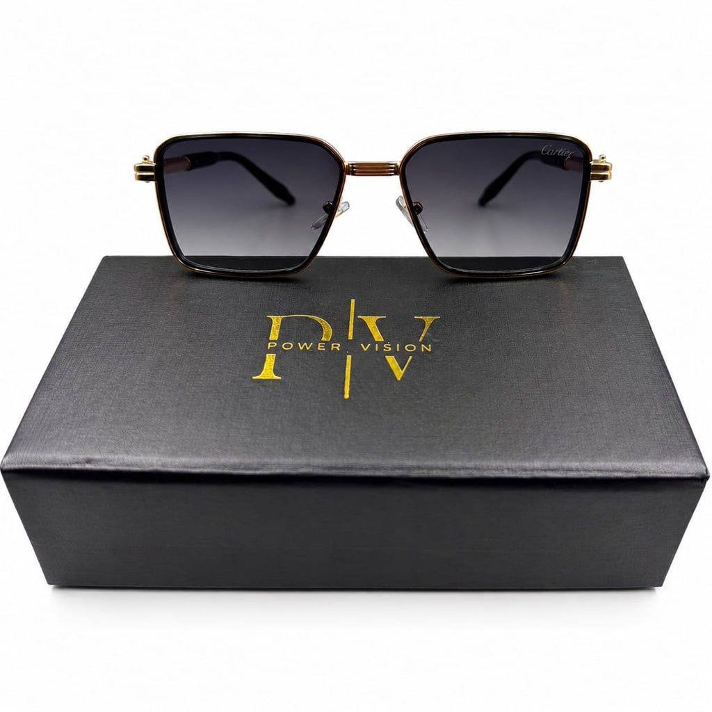 CR 2771 - SHADES - SQUARE - GOLDEN BLACK - GREY GRADIENT - PREMIUM - UNISEX