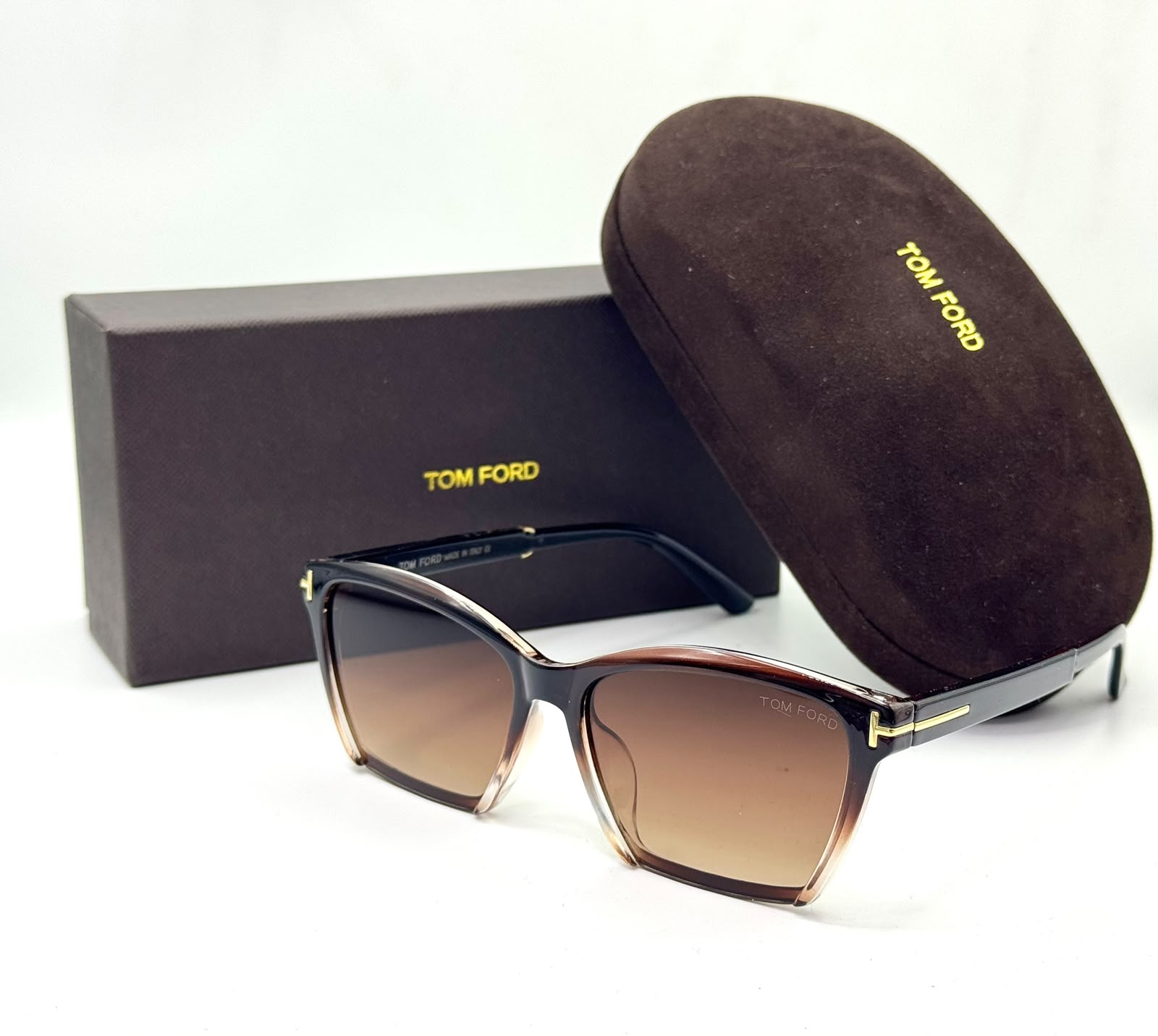 TF 99216 - SUNGLASS - ACETATE - LADIES - BROWN - DOUBLE SHADED - UV - PREMIUM