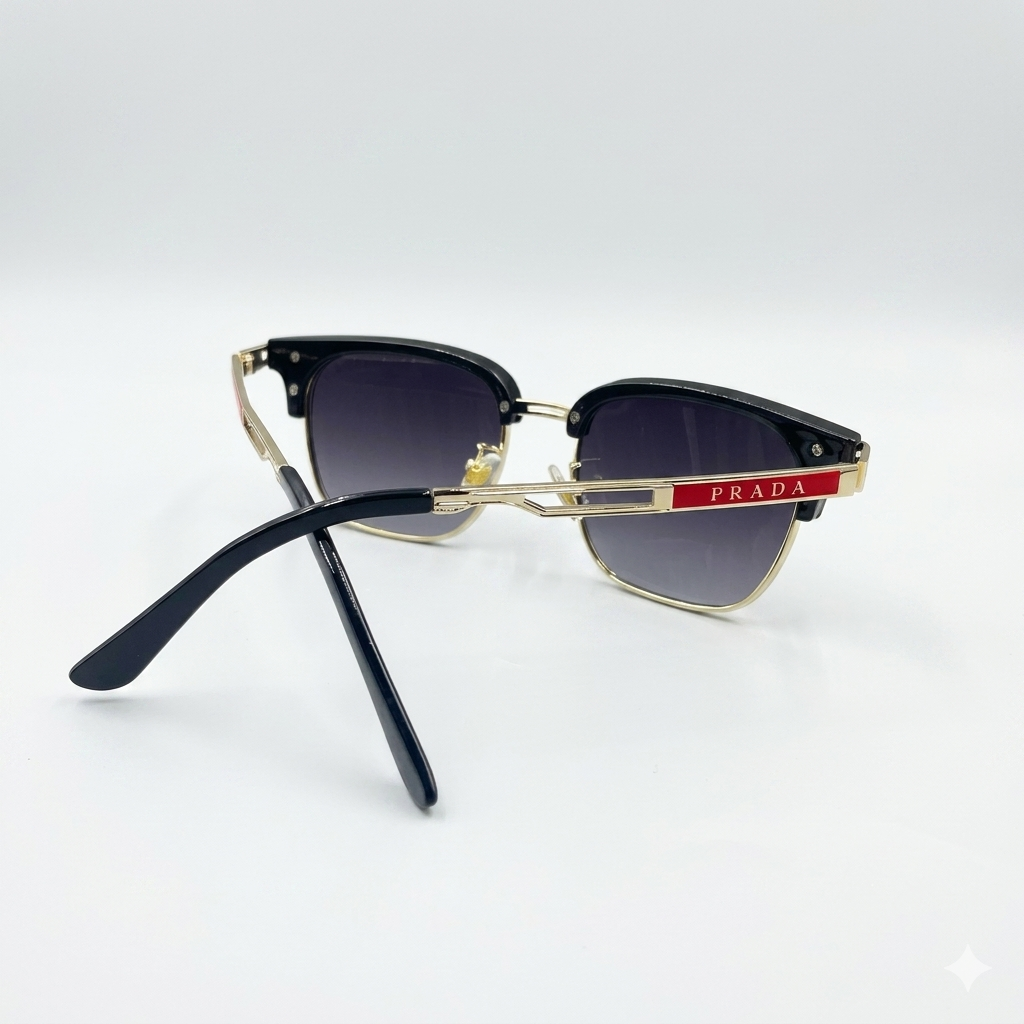 PR 2522 - SUNGLASS - DESIGNER - CLUB MASTER - BLACK - GOLDEN - UV - PREMIUM