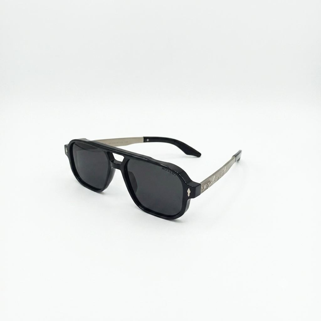 MOSCOT 98320 - SUNGLASS - DOUBLE BEAM - BLACK - NAVIGATOR SQUARE - SILVER - DESIGNER - QUALITY PREMIUM