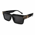 LV 1403 - BOLD - RECTANGULAR - BLACK - BRANDED GOLD TEMPLES - PREMIUM