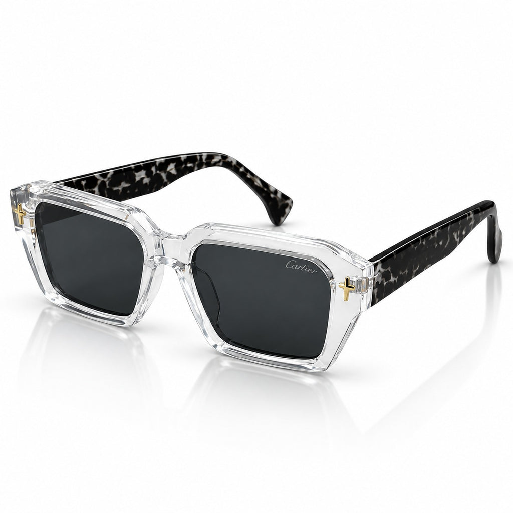 CR 2343 - ACETATE - TRANSPARENT TORTOISE - CUT SQUARE - UNIQUE