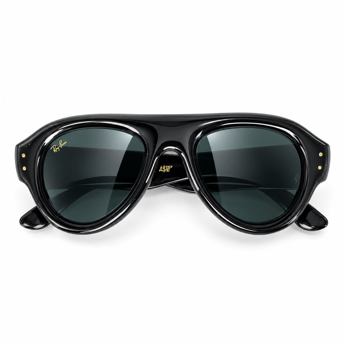 RAYBAN X AWGE 4925 - PUFFER - AVIATOR - BOLD - BLACK - GLASS LENSE - ACETATE - HIGH QUALITY