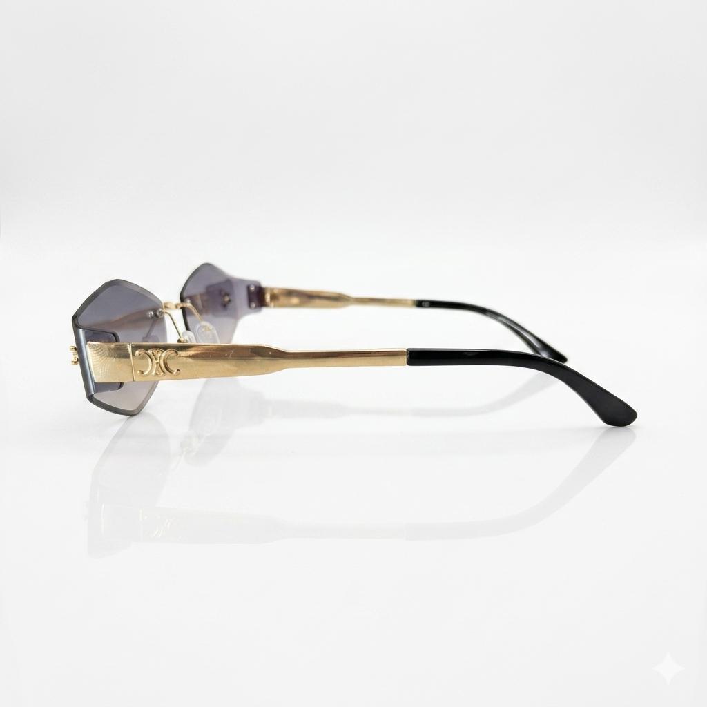 CELINE - GOLDEN - DIAMOND CUT - GREY DOUBLE SHADED - RIMLESS - FANCY - LADIES - UV PROTECTED