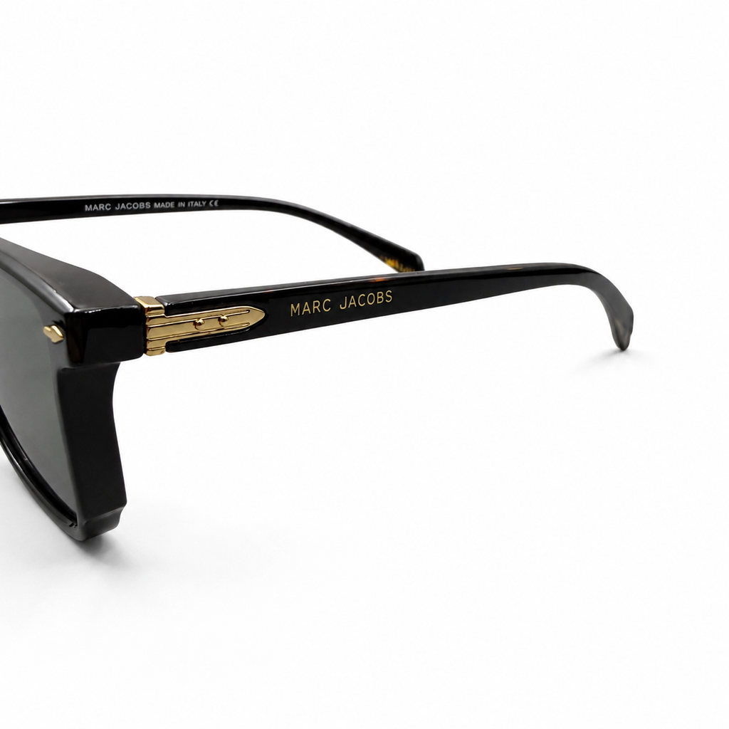 MJ 1124 - SHADES - SQUARE - BLACK - GREEN - SIDE DETAILING - PREMIUM