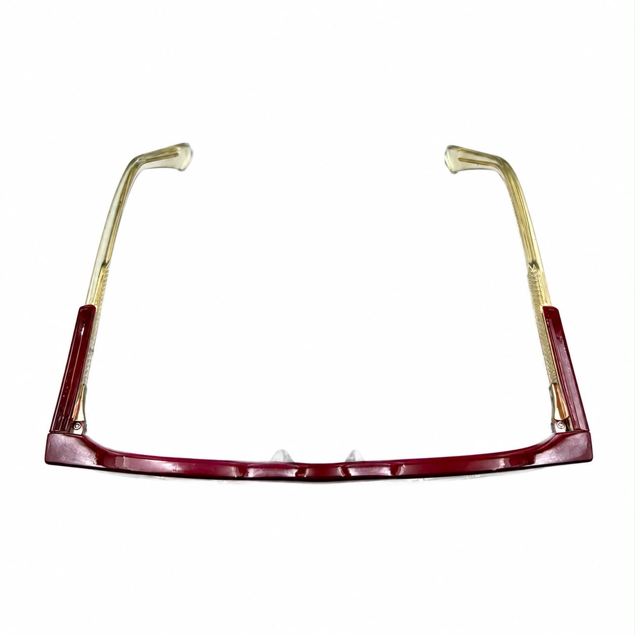 LUXURIOUS 82089 - OVERSIZE - CATEYE SQUARE - RUBY RED + TRANSPARENT - SPRING HINGES - PREMIUM - WOMEN