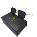 MAYBACH 2233 - SUNGLASS - DOUBLE BRIDGE - BLACK - GOLDEN - IVORY BRAND SIDES - PREMIUM