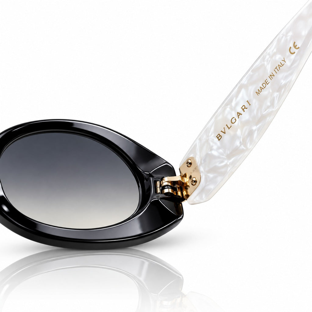 BVL 23608 - GORGEOUS - CHUNKY OVAL - BOLD - BLACK - PEARL WHITE - WOMEN