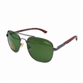 CR 200603 - SUNGLASS - GUN METALLIC - WOOD SIDES - PREMIUM GREEN - MEN