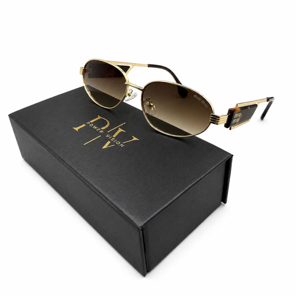 MIU MIU 2728 - PREMIUM - OVAL - GOLDEN - TORTOISE TEMPLE - BROWN GRADIENT - WOMEN