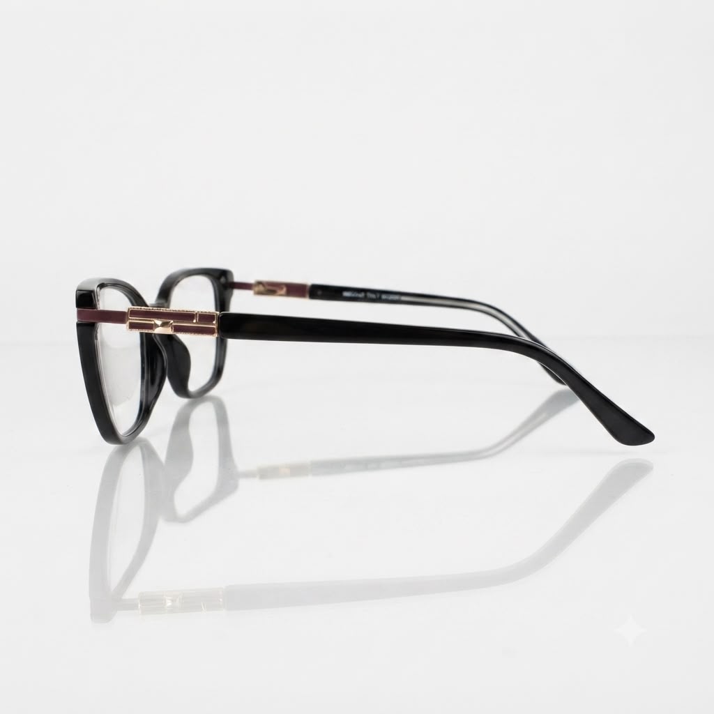 EYEWEAR 2003 - LADIES - BLACK - CATEYE - DESIGNER - DAILYWEAR - SPRING HINGES