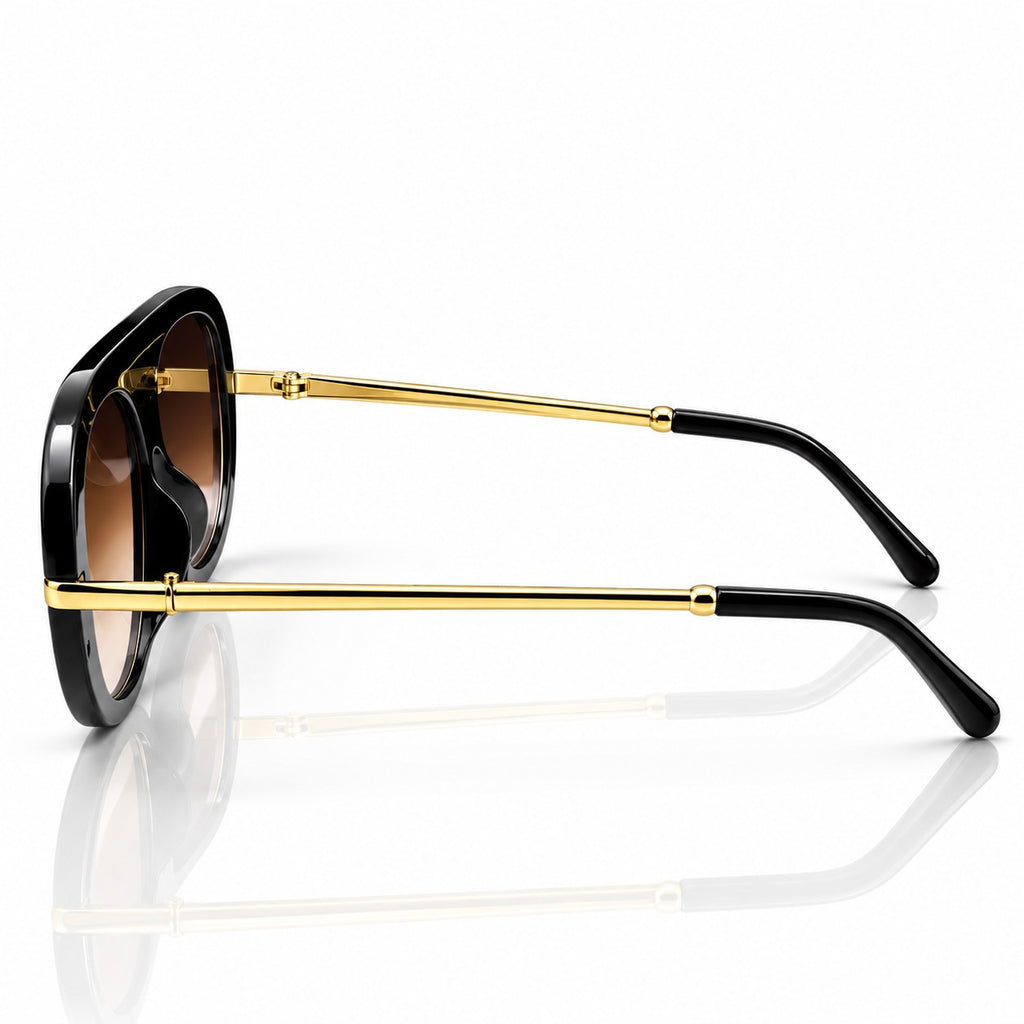 TF - TRENDY - BOLD - BLACK - BROWN GRADIENT - FLAT TOP ROUND - QUALITY