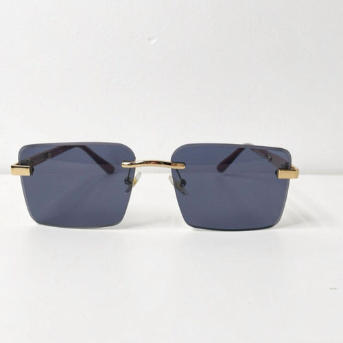 CR 3164 - SUNGLASS - RIMLESS - GOLDEN -BLACK - WOOD - PREMIUM