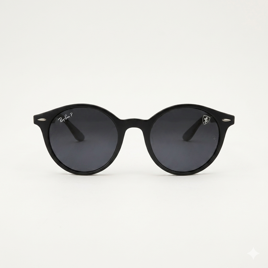 RB 19805 - SUNGLASS - POLARISED - ROUND - MATTE BLACK