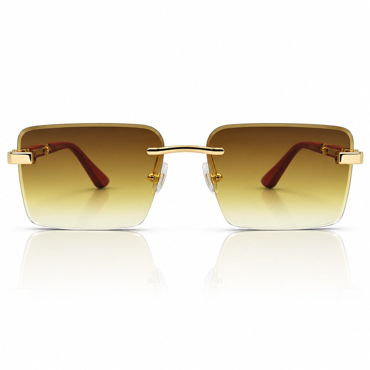 CR 3164 - SUNGLASS - RIMLESS - GOLDEN - WOOD - PREMIUM