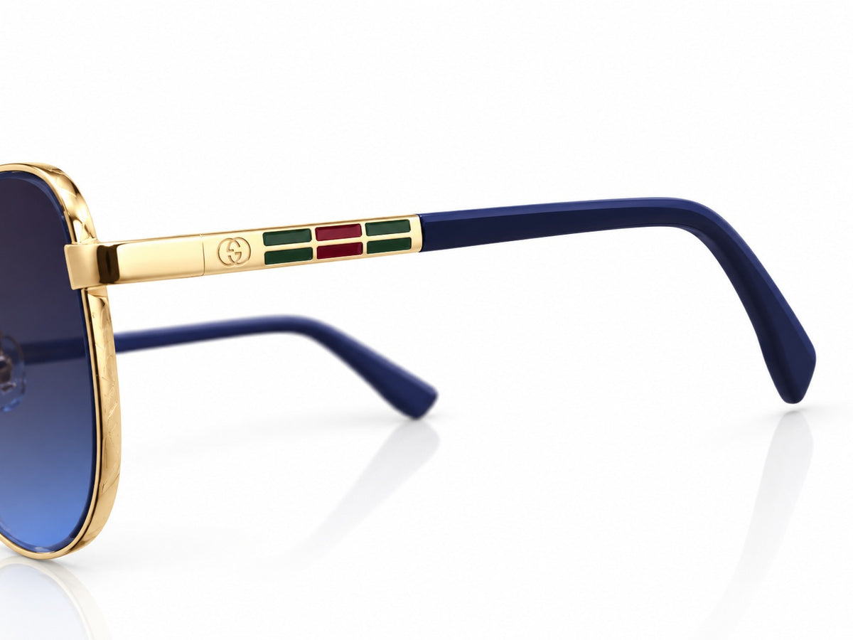 GC 23394 - AVIATOR - GOLDEN - ROYAL BLUE - BLUE GRADIENT - CONCILED SPRING - QUALITY