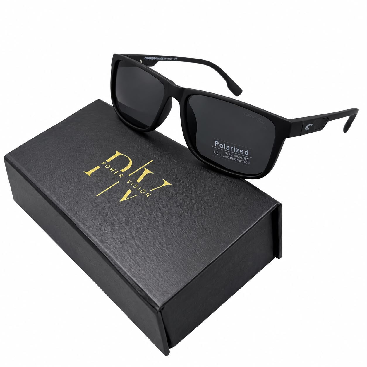 CAR 1002 - SUNGLASS - MATTE BLACK - POLARISED - QUALITY - PREMIUM - MEN