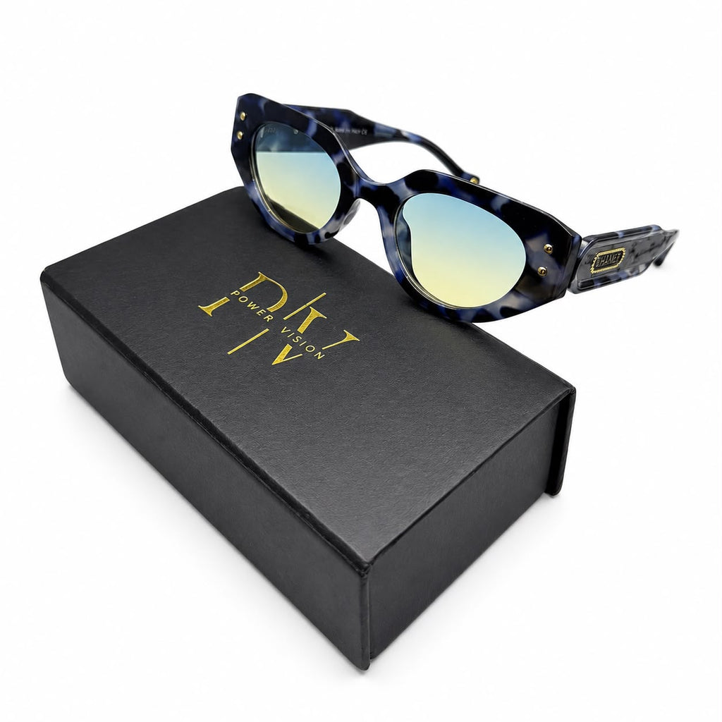 CH 0638 - GORGEOUS - CATEYE - GEOMETRIC - NAVY BLUE TORTOISE - BLUE CHAMPAGNE - PREMIUM