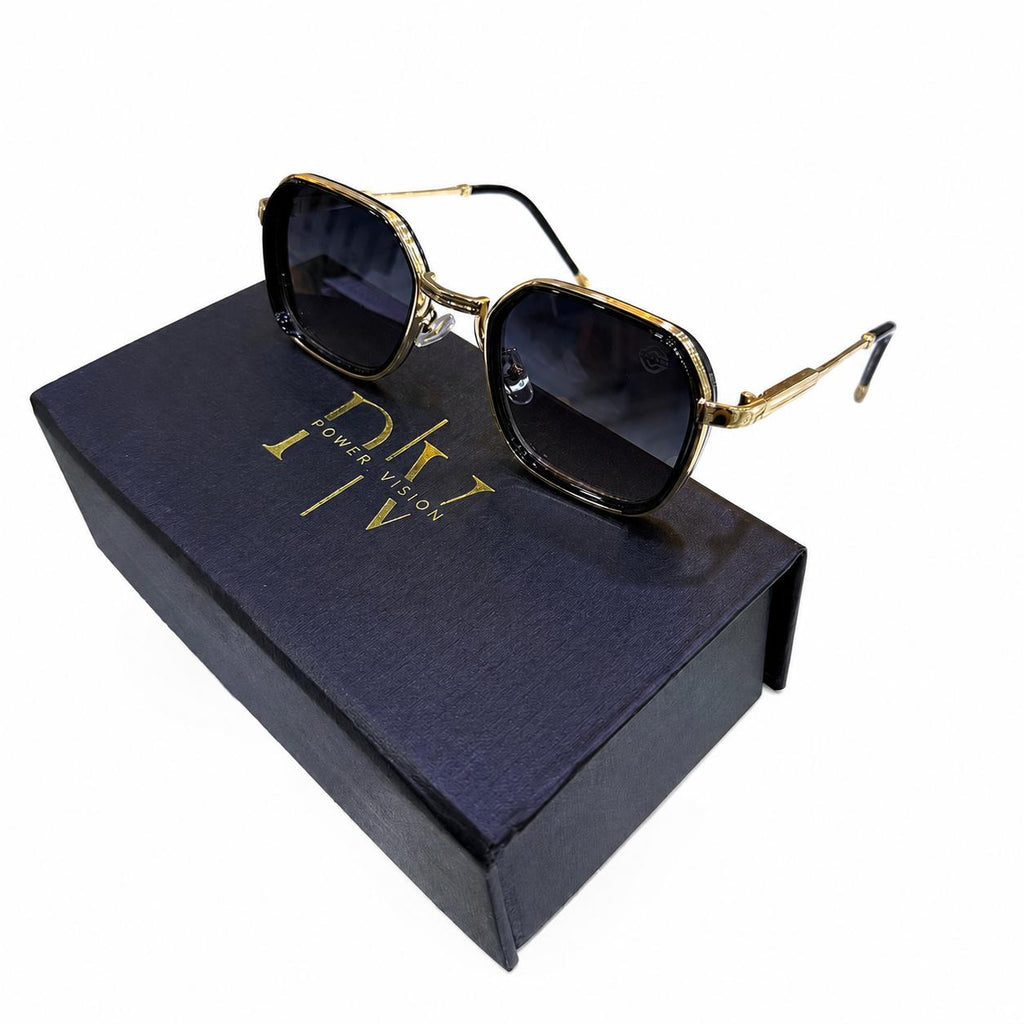 EYEHOOD 5G69 - SUNGLASS - METAL - GEOMETRIC SQUARE - GOLDEN BLACK - PREMIUM