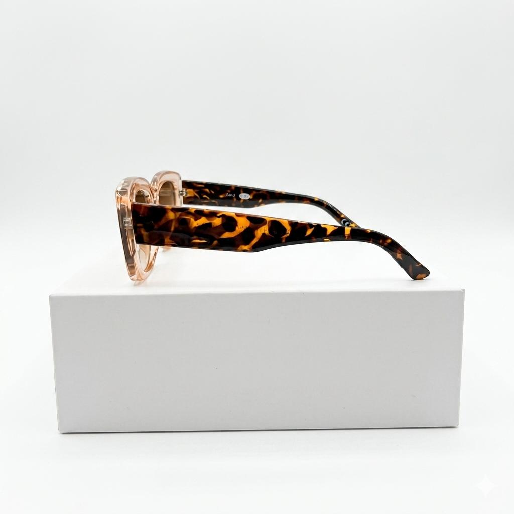 SUNGLASS - OL0123 - LADIES - CHAMPAGNE - UV - PRINTED - QUALITY