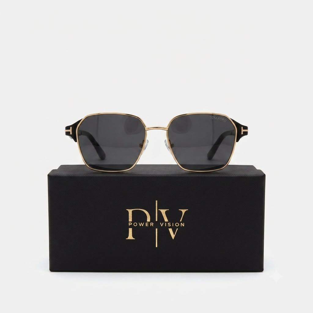 TF 9813 - SHADES - GOLDEN BLACK - GEOMETRIC SQUARE - PREMIUM - UNISEX