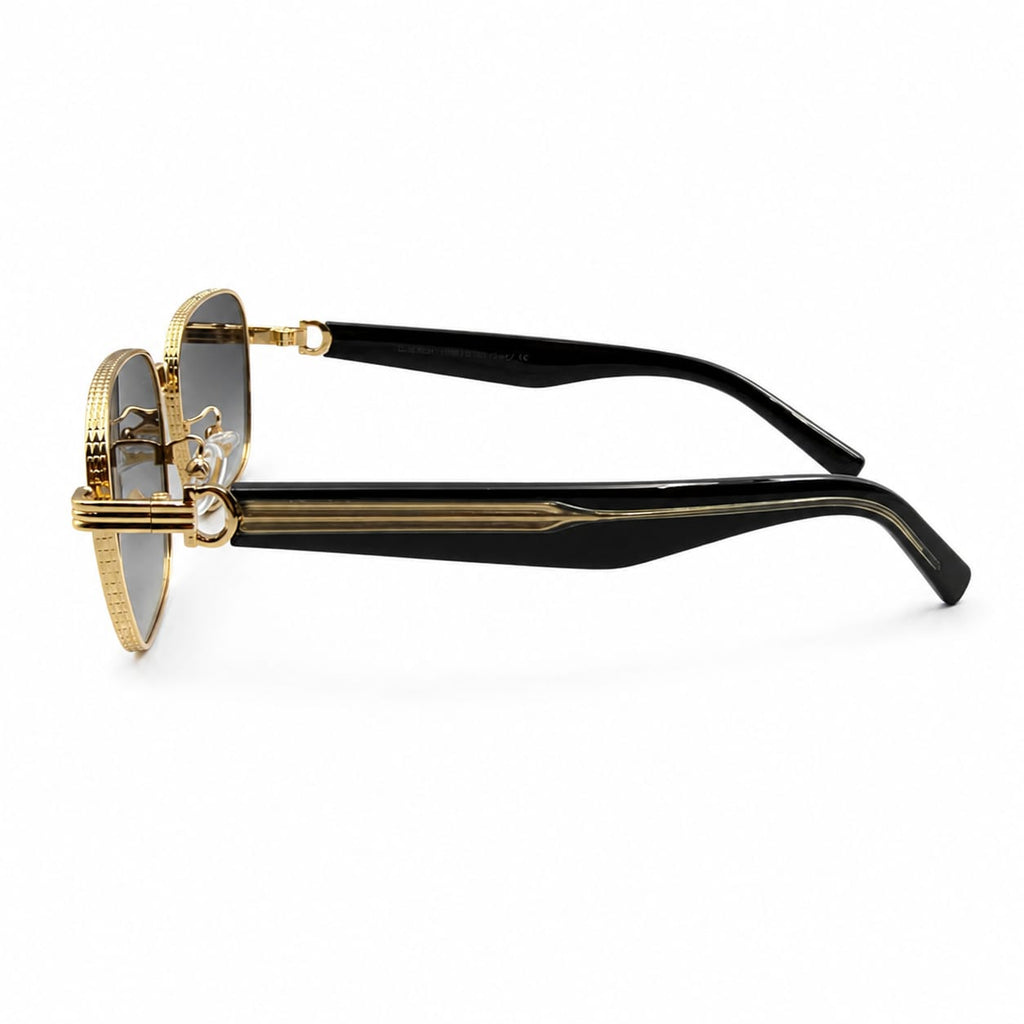CR 2734 - SUNGLASS - SOFT SQUARE - GOLDEN - BLACK - GREY GRADIENT - DESIGNER - PREMIUM - UNISEX