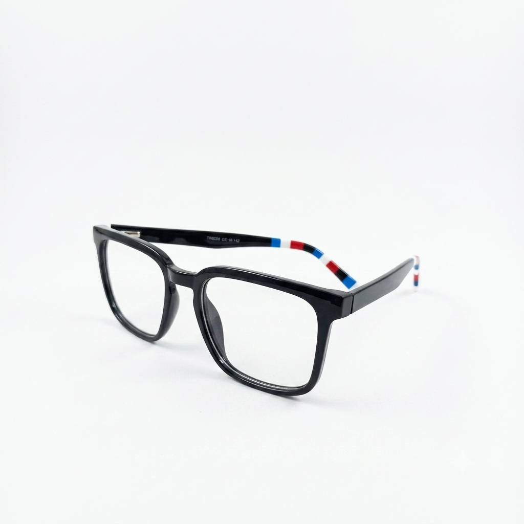 TR 6608 - EYEWEAR - BLACK - SQUARE - SPRING HINGES - DURABLE