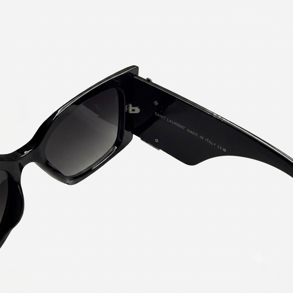 YSL 119 - OVERSIZE - TRENDY - BOLD - BLACK - DOUBLE SHADE - SQUARISH CATEYE - WOMEN - PREMIUM