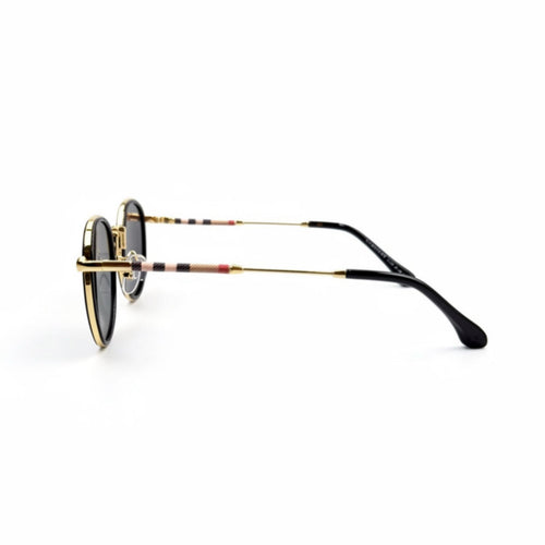 BR 3324 - SHADES - LADIES - ROUND - METALLIC - GOLDEN BLACK - PREMIUM