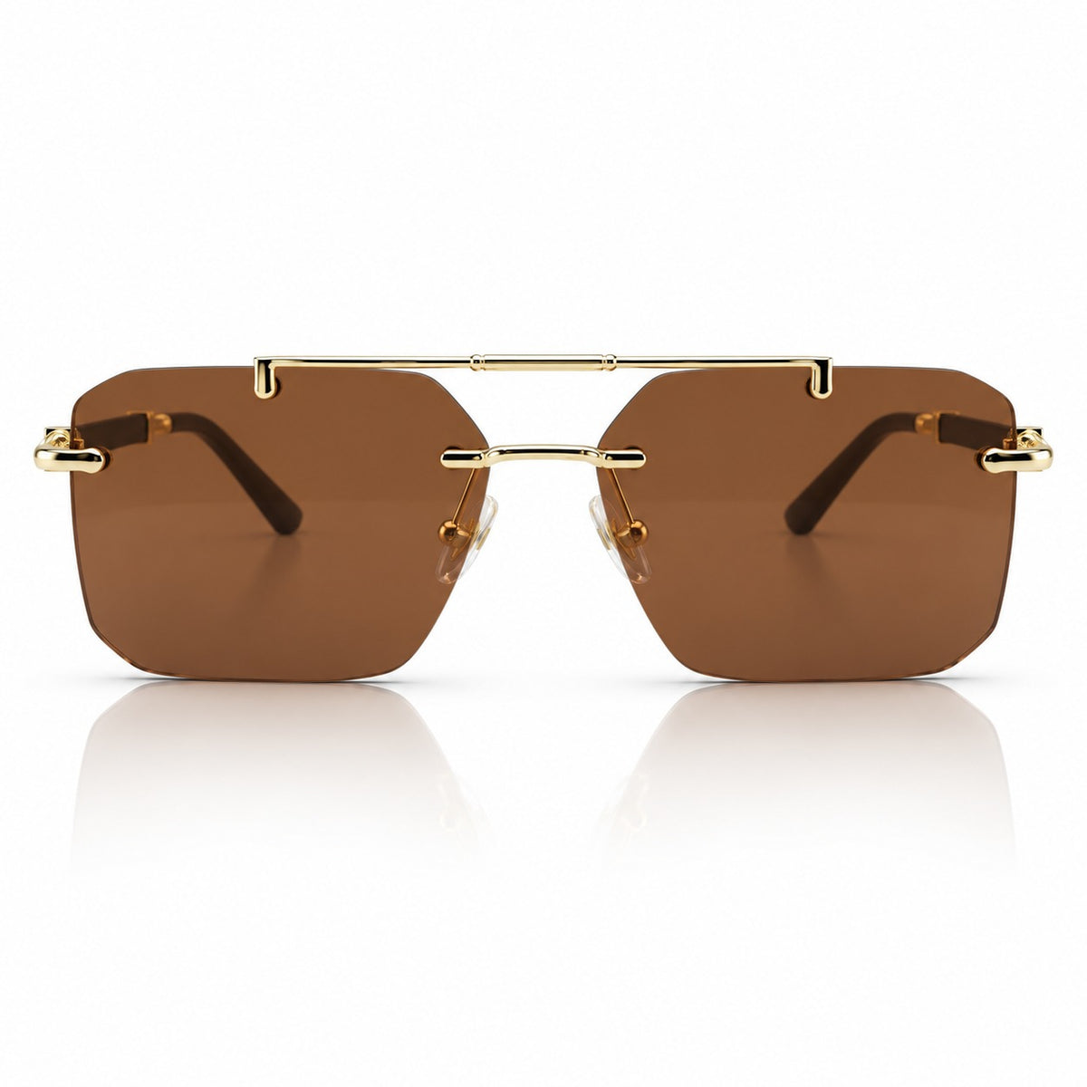 LV 3152 - SUNGLASS - RIMLESS - DOUBLE BEAM - GOLDEN - BROWN - DESIGNER - GENTLEMEN