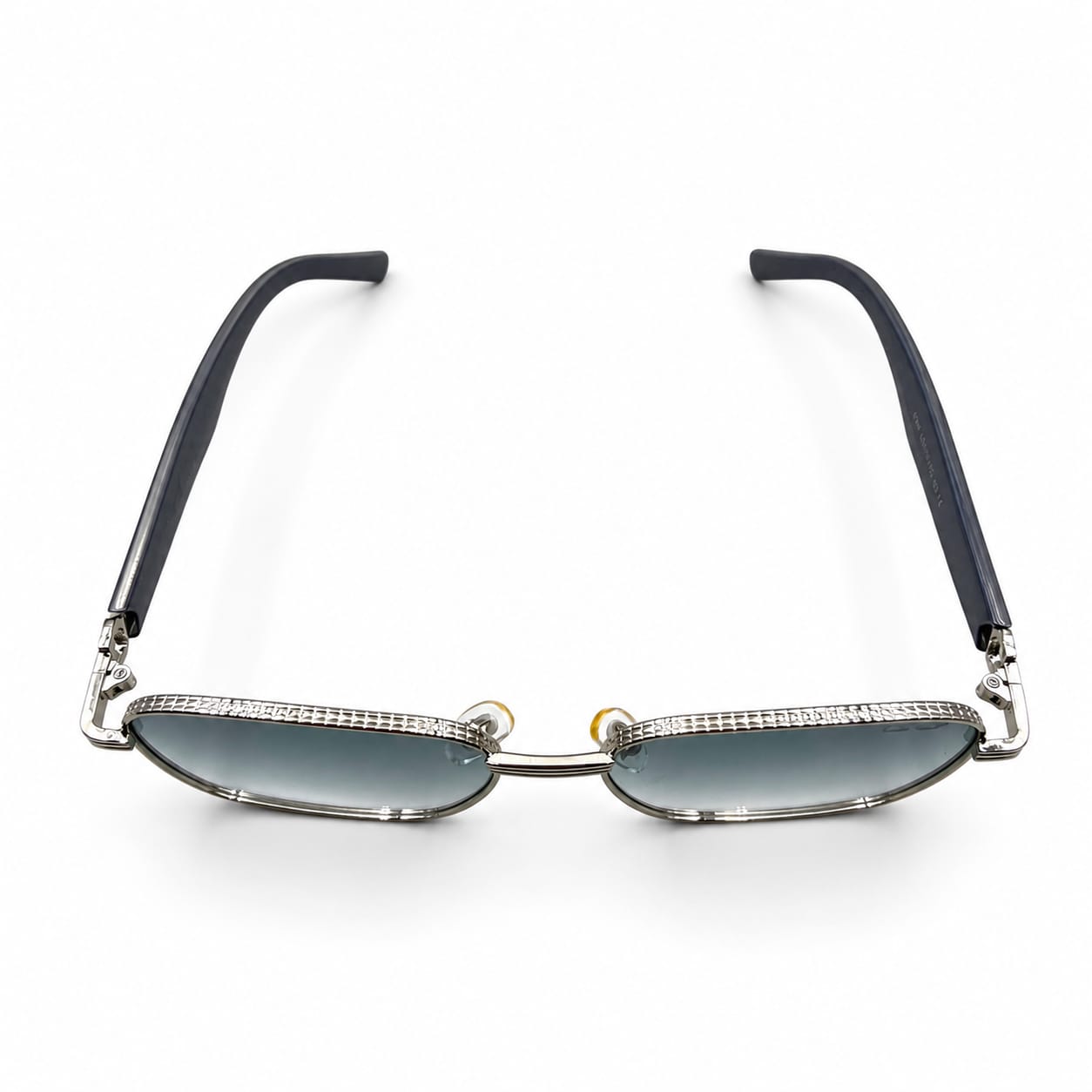 CR 2734 - SUNGLASS - SOFT SQUARE - SILVER - GREY SIDES - ICE BLUE - PREMIUM - UNISEX