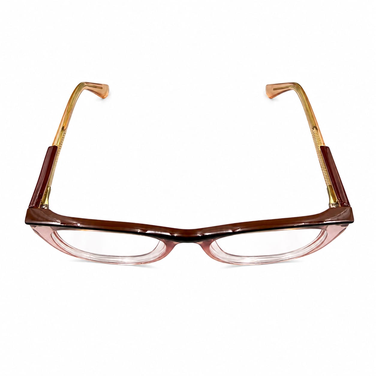 LUXURIOUS 82089 - OVERSIZE - CATEYE SQUARE - PINK TRANSPARENT + MAROON - SPRING HINGES - QUALITY