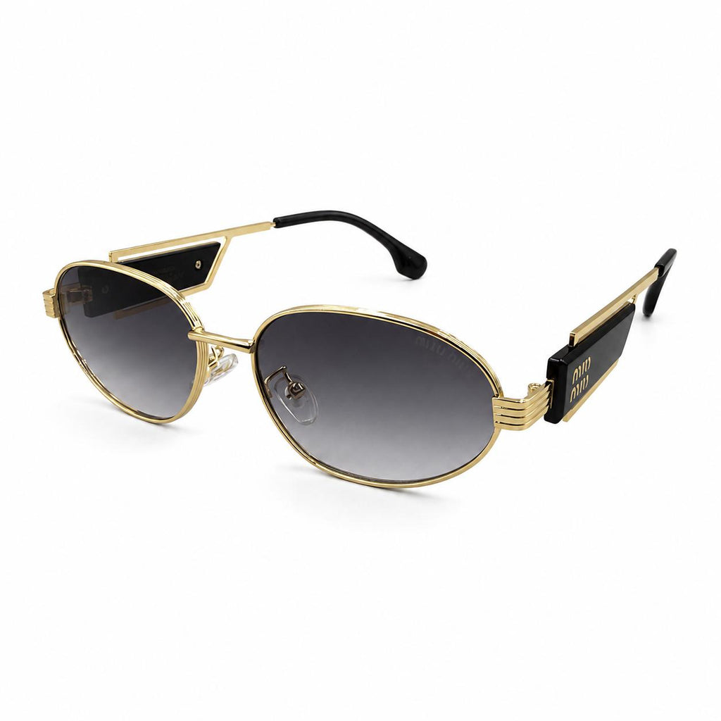 MIU MIU 2728 - LUXURIOUS - OVAL - GOLDEN BLACK - GREY GRADIENT - PREMIUM - WOMEN
