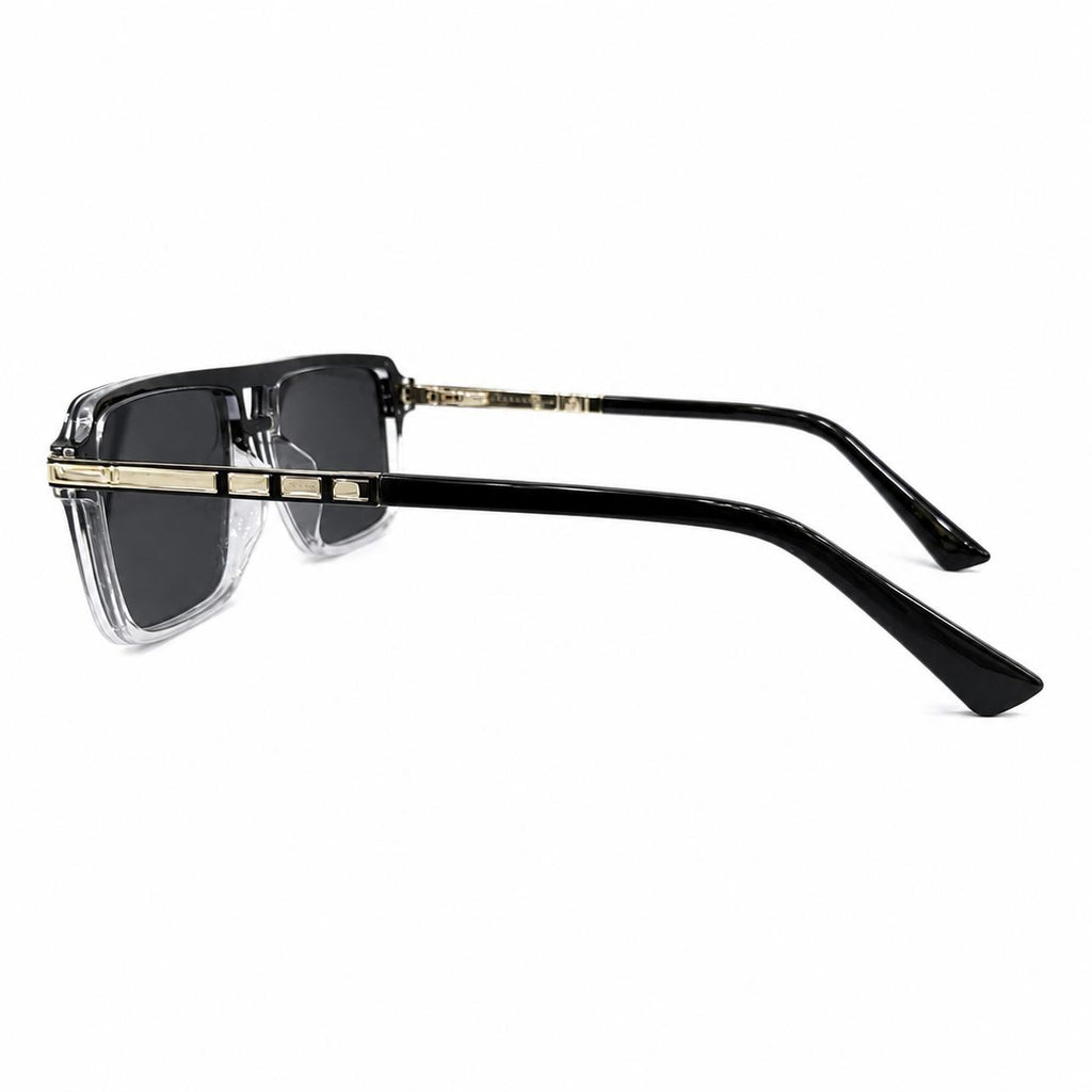 PR 98203 - SHADES - NAVIGATOR - DOUBLE BEAM - GLOSSY BLACK - TRANSPARENT - SPRING SIDES - QUALITY PREMIUM