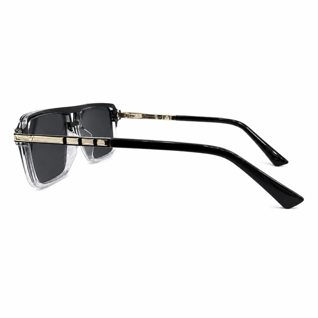 PR 98203 - SHADES - NAVIGATOR - DOUBLE BEAM - GLOSSY BLACK - TRANSPARENT - SPRING SIDES - QUALITY PREMIUM