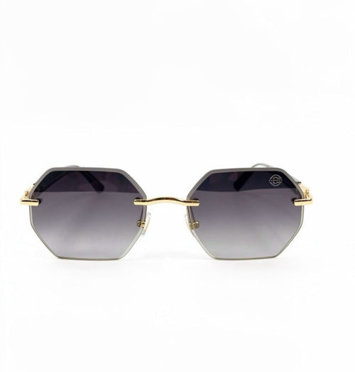 EYEHOOD 50112 - SUNGLASS - RIMLESS - HEXAGON - BLACK GOLDEN - WOMEN