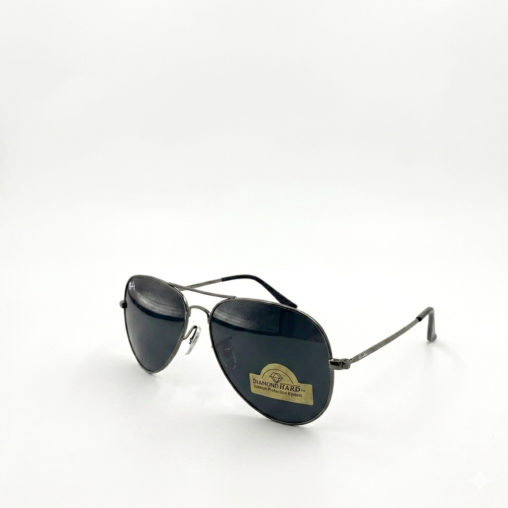 RB 3026 - AVIATAR - GLASS - GUN METALLIC RB PREMIUM GREEN - DIAMOND HART - SCRATCH RESISTANT