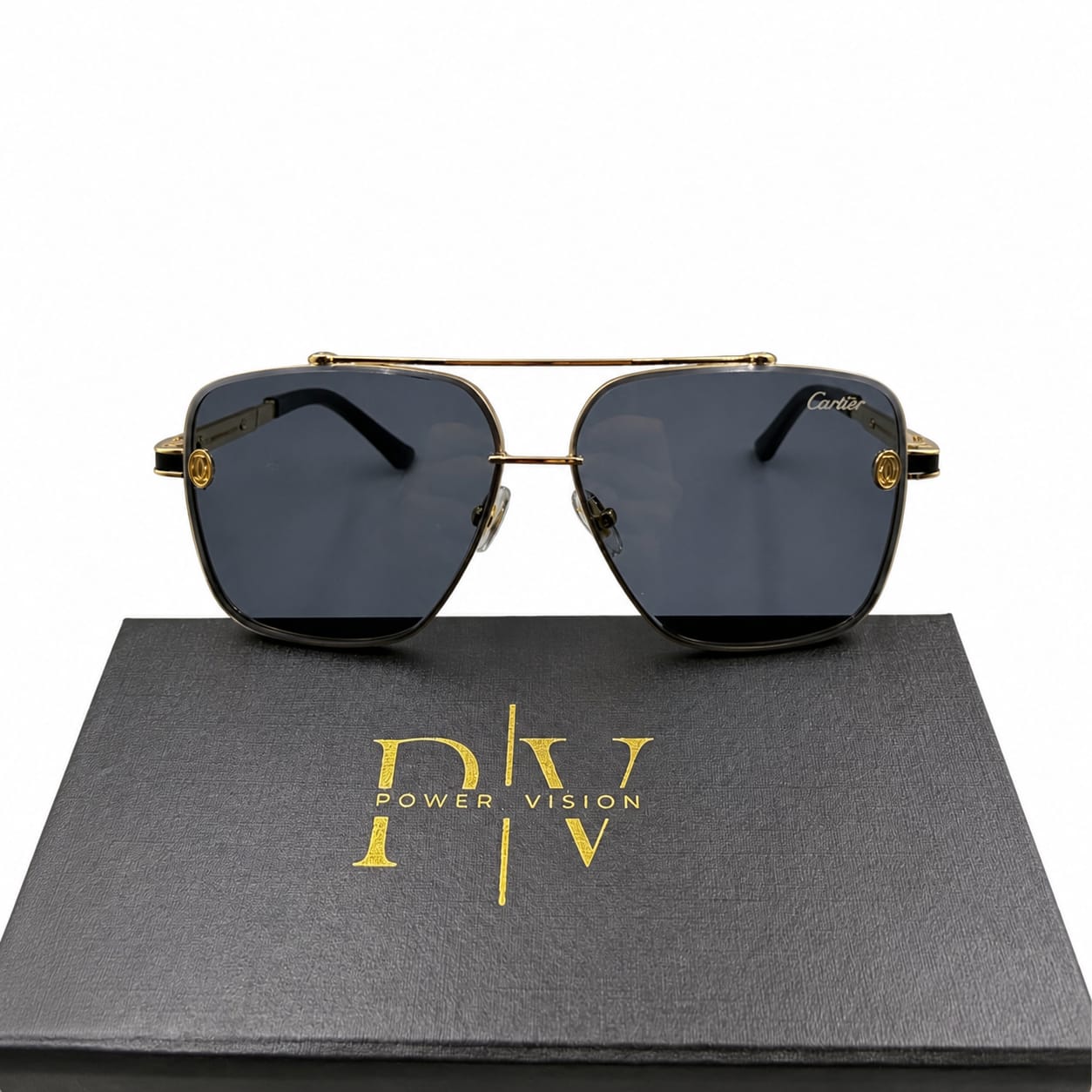 CR 8220 - CLASSY - DOUBLE BRIDGE - GOLDEN BLACK - BRANDING TEMPLES - DURABLE HINGES - MEN - PREMIUM