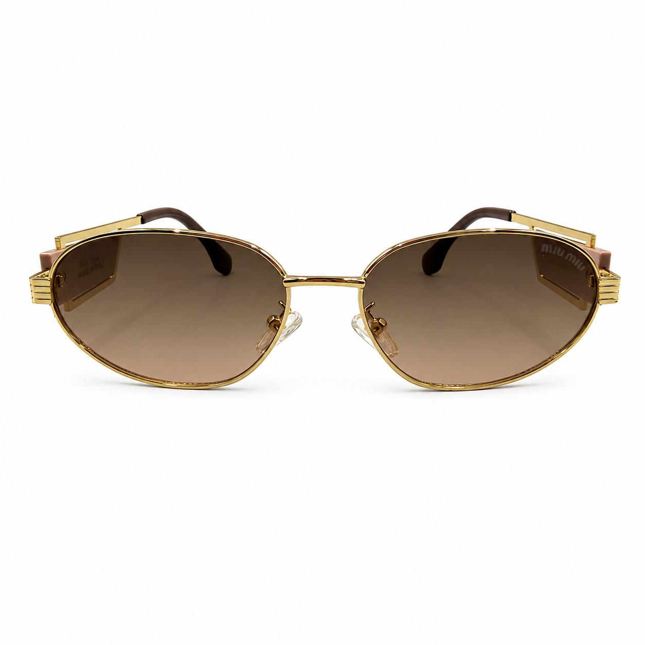 MIU MIU 2728 - GORGEOUS - TRENDY - OVAL - GOLD - TEA PINK TEMPLES - BROWN PINK GRADIENT - PREMIUM