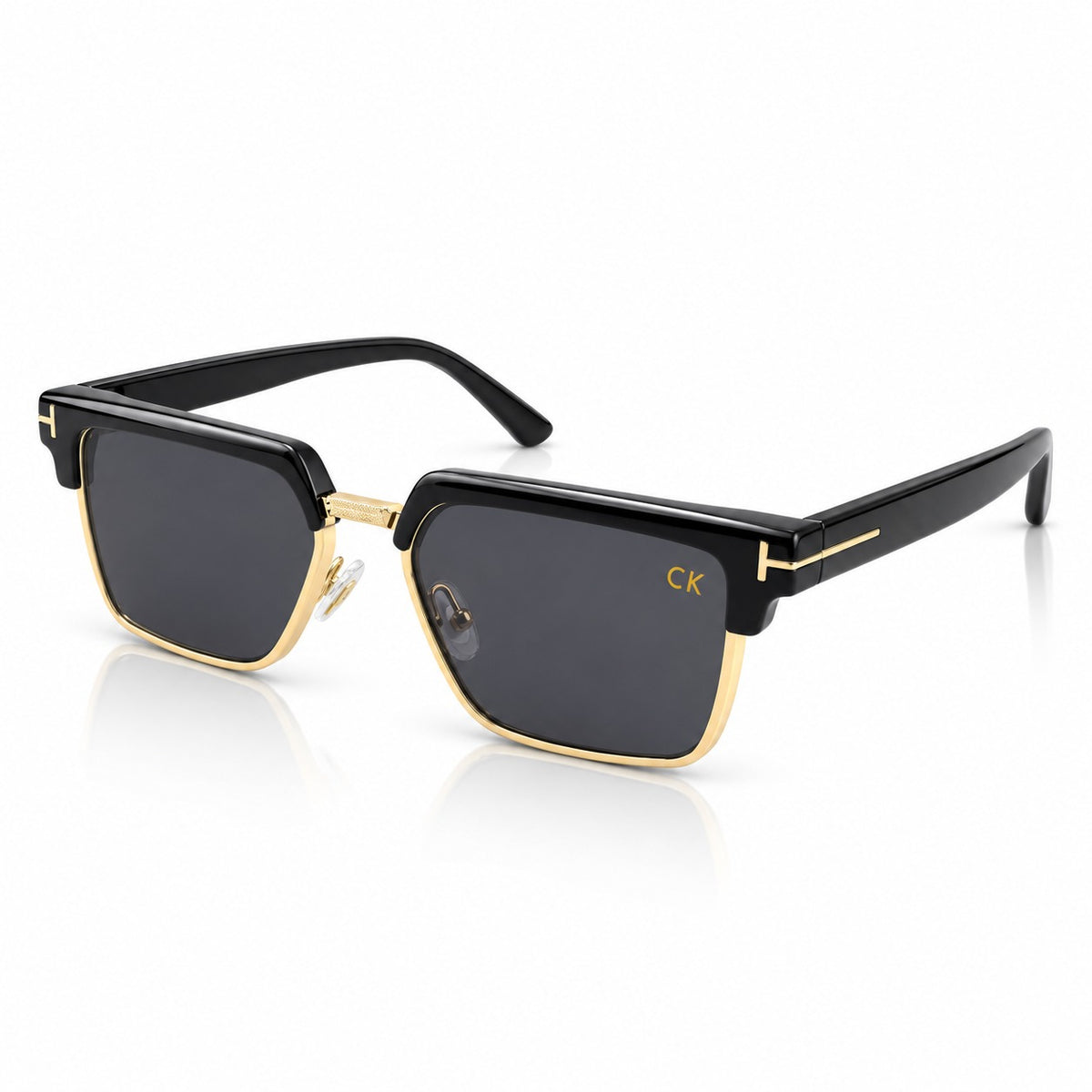 CK 9820 - SUNGLASS - CLUB MASTER SQUARE - BLACK GOLDEN - DESIGNER - PREMIUM QUALITY