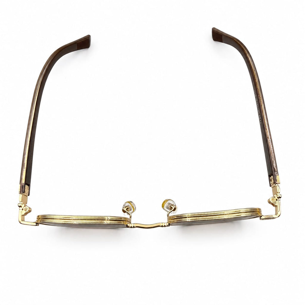 LV 2743 - SUNGLASS - OCTAGONAL - GOLDEN - BROWN GRADIENT - PREMIUM - WOMEN