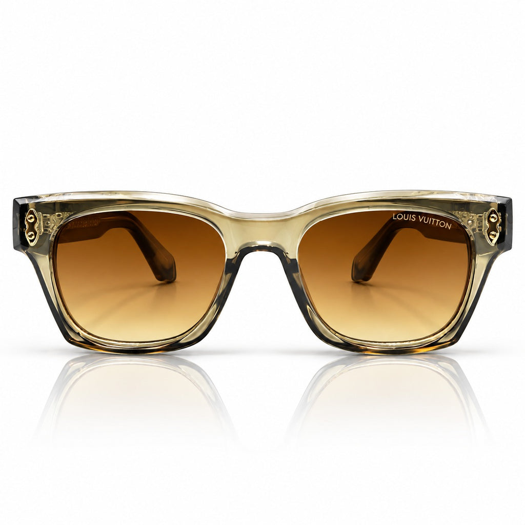 LV - TRANSLUCENT CHAMPAGNE - SQUARE - BROWN GRADIENT - ACETATE