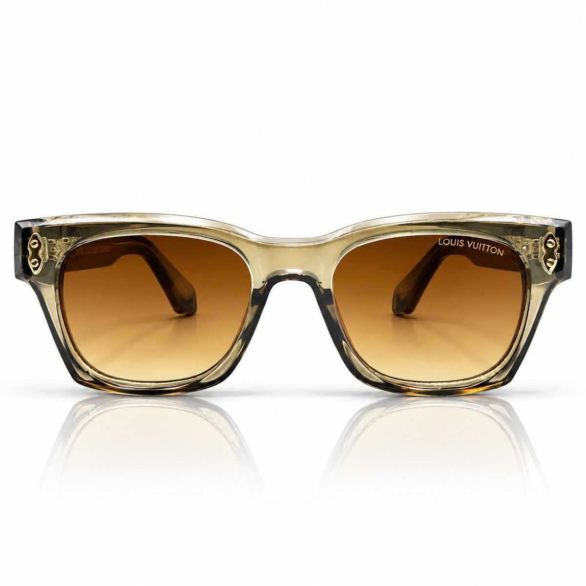 LV - TRANSLUCENT CHAMPAGNE - SQUARE - BROWN GRADIENT - ACETATE